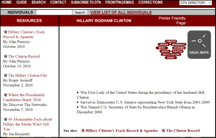 Discover The Networks Hillary Clinton